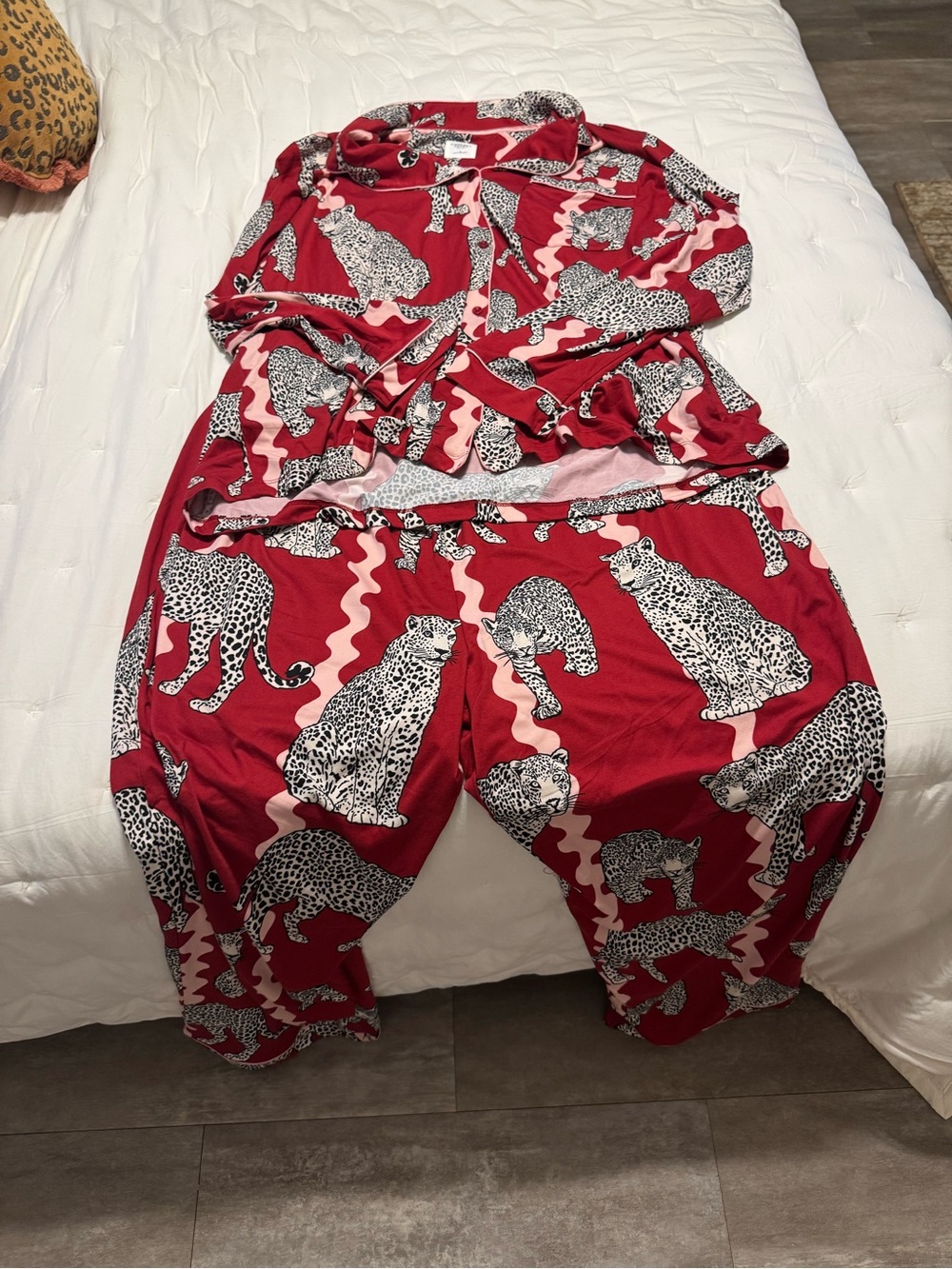 Women’s Red Leopard Print Pajama Set